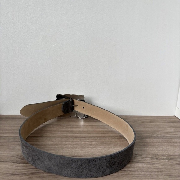 Streets Ahead Belt Grey Leather Buckle Silver Sz Small❤️ - Picture 3 of 7